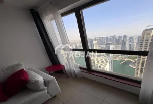 Canal and skyline view from apartment window in Murjan 1 JBR Dubai