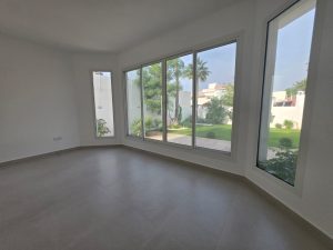 Master bedroom with garden view in a villa for rent in Jumeirah 2 Dubai
