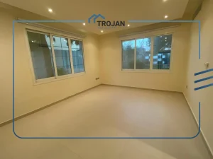 Spacious bedroom with large windows in a 5 bedroom villa for rent in Al Barsha, Dubai