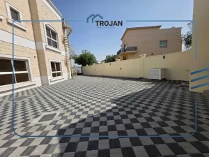 Private outdoor yard of stand-alone 5 bedroom villa for rent in Al Quoz 2 Dubai