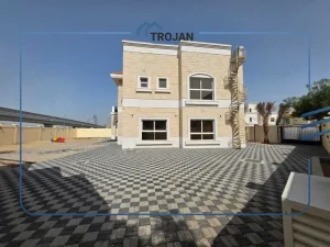 Exterior view of stand-alone 5 bedroom villa for rent in Al Quoz 2 Dubai with spacious private yard
